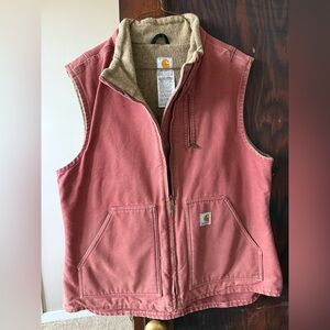 Carhartt Brick Red Vest with Beige Lining